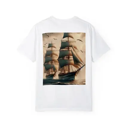 Tall Ship Sailing Rough Ocean Dramatic Sky