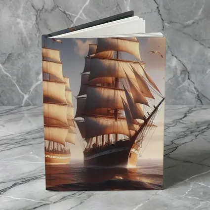 Tall Ships Sailing Ocean Warm Sunset Light