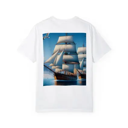 Tall Ship Full Sails Blue Ocean Sky