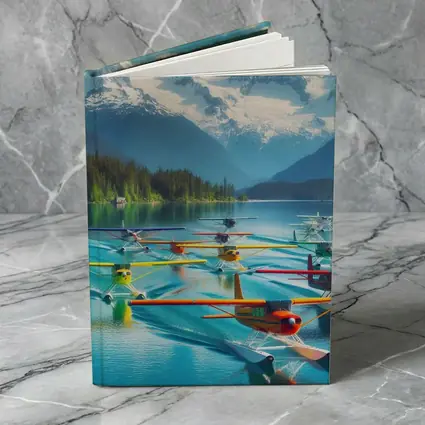 Colorful Seaplanes Floating on Mountain Lake