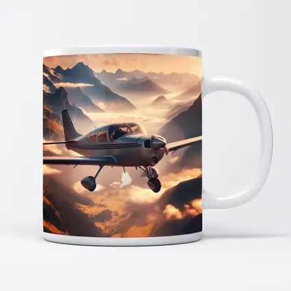 Small Propeller Plane Flying Over Mountains