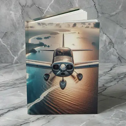Small Plane Flying Over Coastal Waters