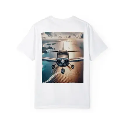 Small Plane Flying Over Coastal Waters