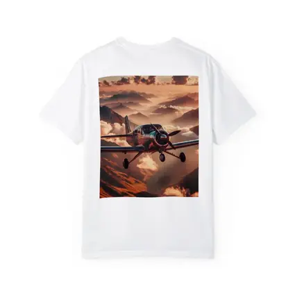 Propeller Plane Flying Over Mountain Sunset