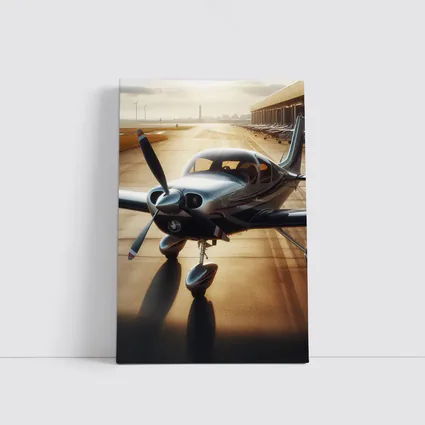 Sleek Private Propeller Plane On Sunny Tarmac