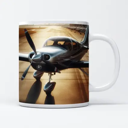 Sleek Private Propeller Plane On Sunny Tarmac