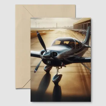 Sleek Private Propeller Plane On Sunny Tarmac