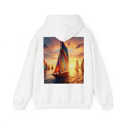 Colorful Sailboats Racing at Golden Sunset