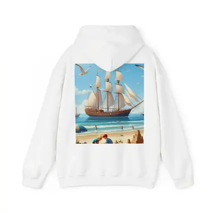 Kids Playing Beach Tall Ship Summer