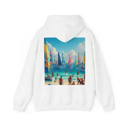 Colorful Sailboats Beach Summer Vacation Scene