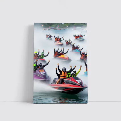 Jet Ski Racing Riders Water Spray Action