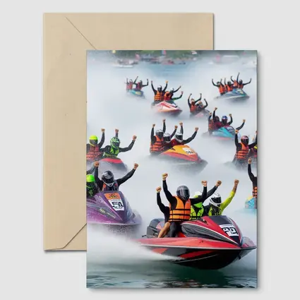 Jet Ski Racing Riders Water Spray Action