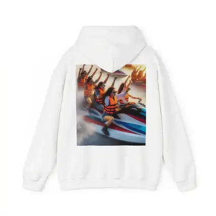 Women Riding Jet Skis Ocean Sunset Scene