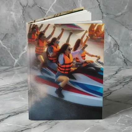 Women Riding Jet Skis Ocean Sunset Scene