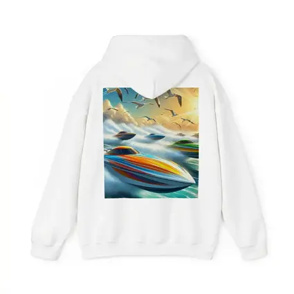 Colorful Speed Boats Racing Ocean Waves
