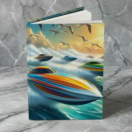 Colorful Speed Boats Racing Ocean Waves