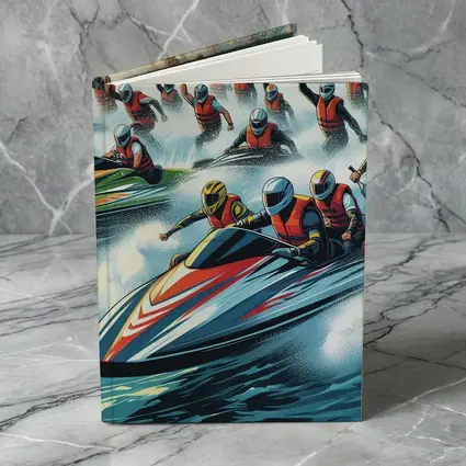 Jet Ski Racing Action Crowd Cheering Art
