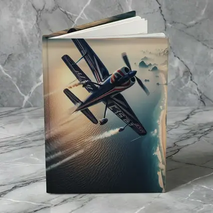 Aerobatic Biplane Flying Over Coastal Waters