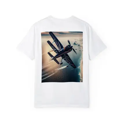 Aerobatic Biplane Flying Over Coastal Waters