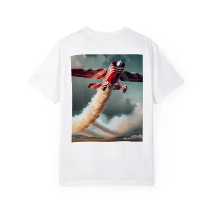 Red Striped Aerobatic Plane Over Crowd