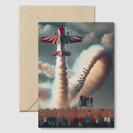 Aerobatic Plane Air Show Crowd Spectacle