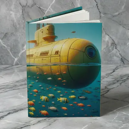 Yellow Submarine Floating Above Tropical Fish