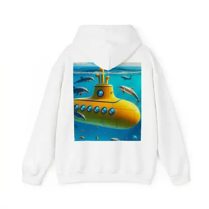 Yellow Submarine Underwater Dolphins Ocean Scene