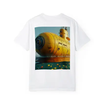 Yellow Submarine Surfacing Over Tropical Fish