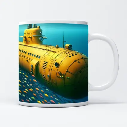 Yellow Submarine Underwater Ocean Fish School