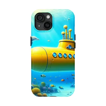 Yellow Submarine Underwater Ocean Scene Art
