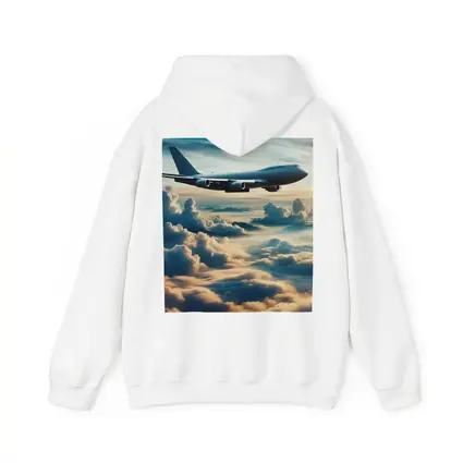 Large Airplane Flying Above Golden Clouds