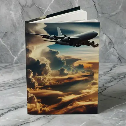 Commercial Airplane Flying Through Dramatic Storm Clouds