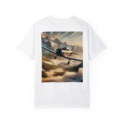 Vintage Propeller Plane Flying Over Mountains