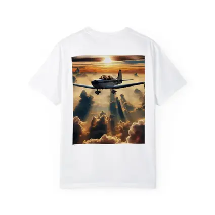 Small Airplane Flying Above Sunset Clouds