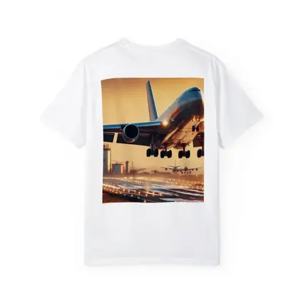 Commercial Airplane Taking Off At Sunset