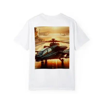Apache Attack Helicopter Airbase Golden Sunset