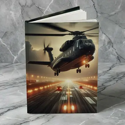 Military Helicopter Low Flight Over Runway
