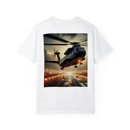 Military Helicopter Low Flight Over Runway