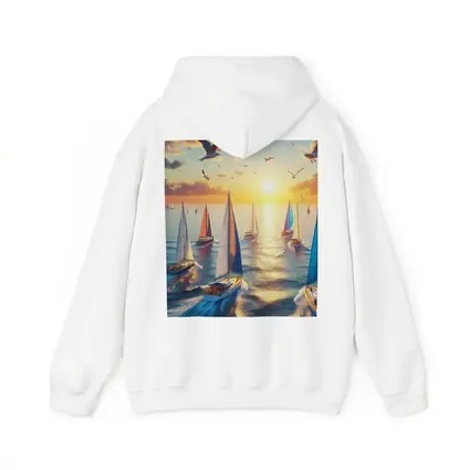 Sailboats Racing at Golden Sunset Sea