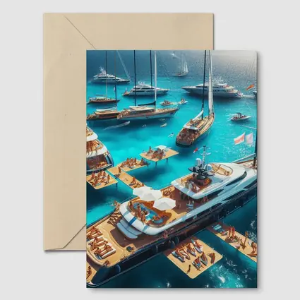 Luxury Yachts Party on Turquoise Ocean