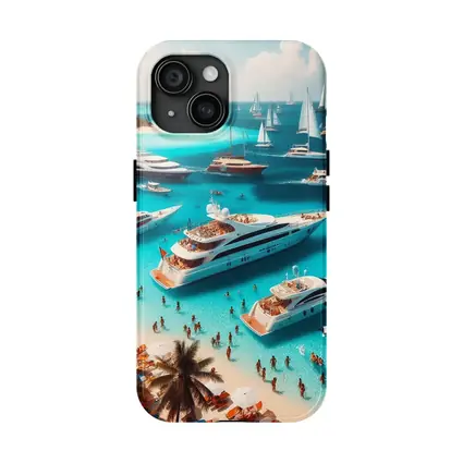 Luxury Yachts Party Turquoise Tropical Beach