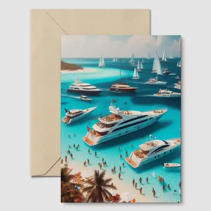 Luxury Yachts Party Turquoise Tropical Beach