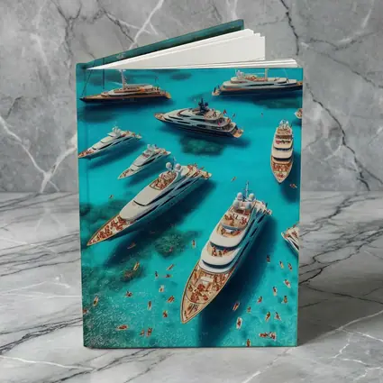 Luxury Yachts Aerial View Turquoise Ocean