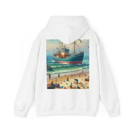 Fishing Boat Beach Scene Coastal Art