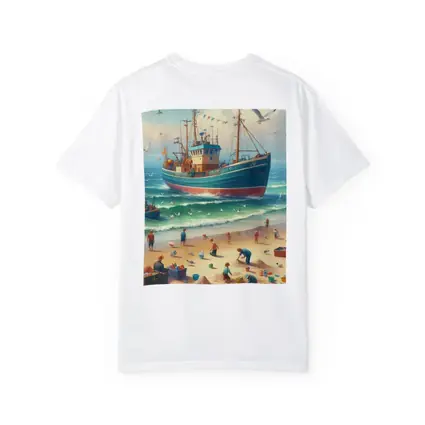 Fishing Boat Beach Scene Coastal Art