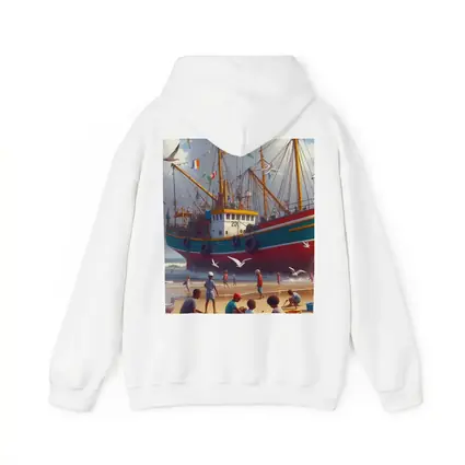 Children Playing Beach Colorful Fishing Boat