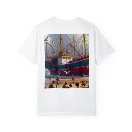 Children Playing Beach Colorful Fishing Boat