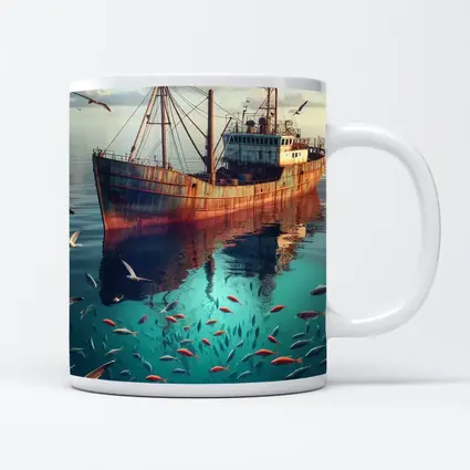 Rusty Fishing Boat Ocean Fish Underwater