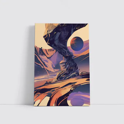 Abstract Space Landscape Swirling Planet Art