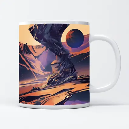 Abstract Space Landscape Swirling Planet Art